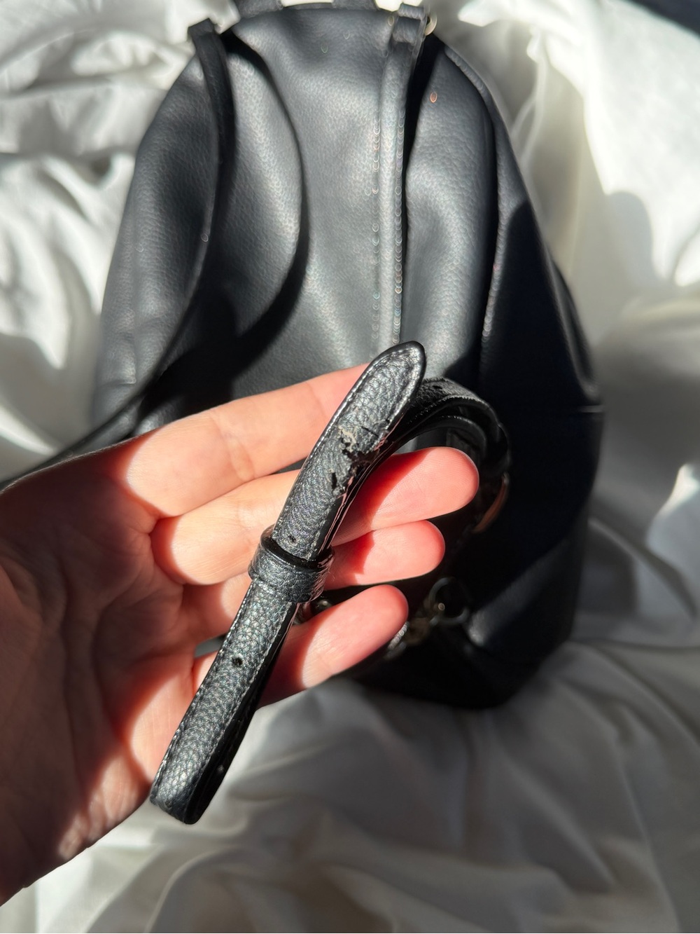 Victoria’s Secret Black Quilted Mini Backpack Purse - Picture 3 of 5